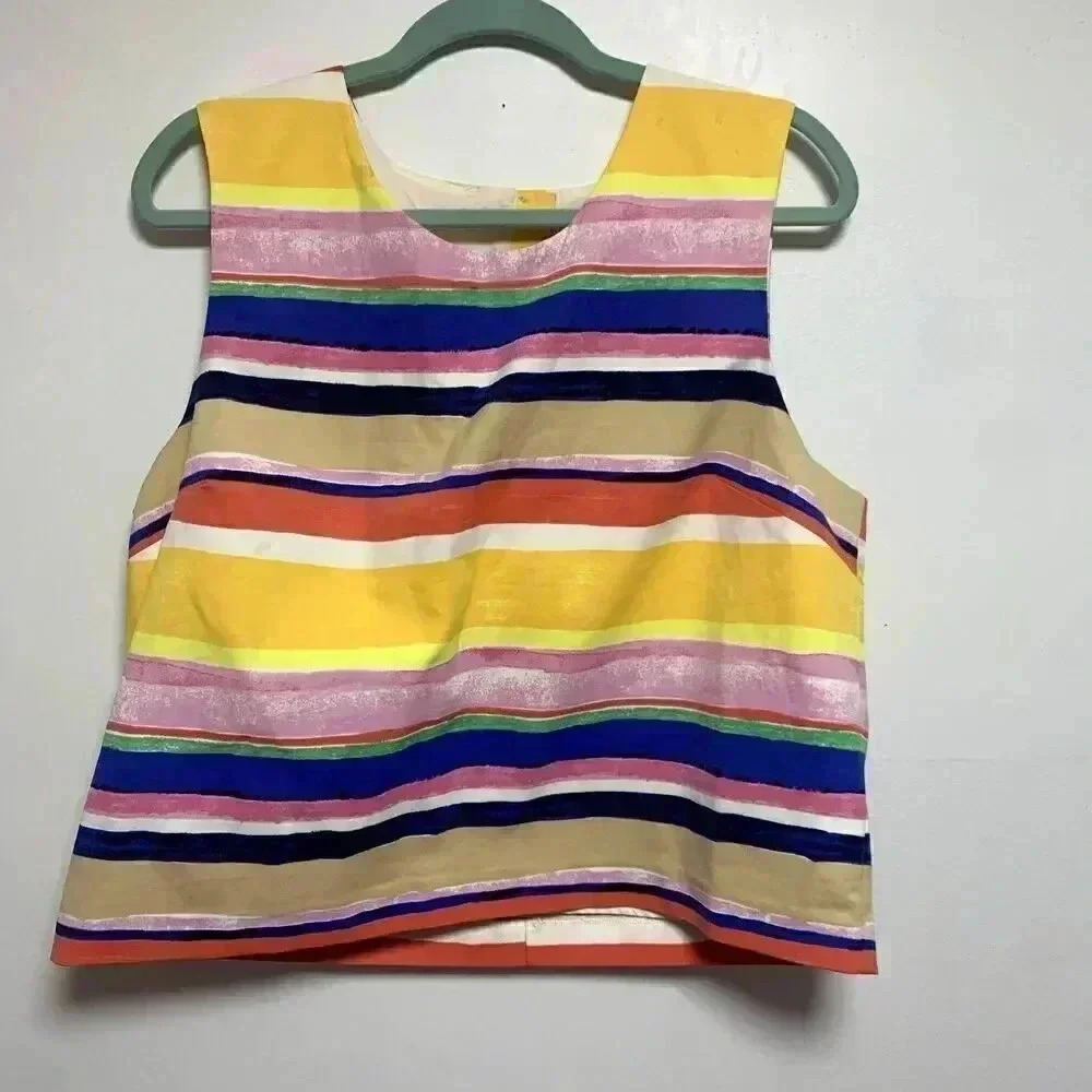 IMNYC Y2K Bold Colorful Stripe Sleeveless Top, SIZE  XL, 90S INSPIRED BLOUSE .